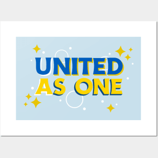 United as One- Blue And Yellow Posters and Art